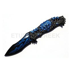 Snake Eye Fantasy Dragon Style Spring Assist Knife 4.5" Closed