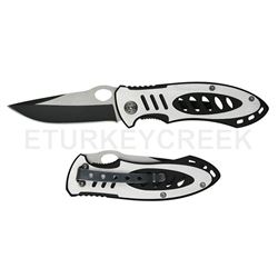 Assist Knife With Brush Metal 2 Tone Blade