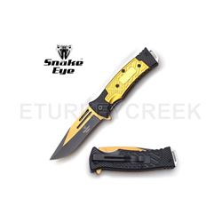 Snake Eye Tactical Spring Assist Knife 5" Closed 2 tone Blade