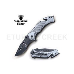 Snake Eye Tactical Spring Assist Rescue Knife 4.5" Closed