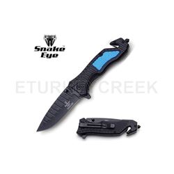 Snake Eye Tactical Spring Assist Rescue Knife 4.5" Closed