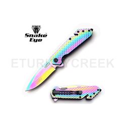 Snake Eye Tactical Spring Assist Rescue Knife 4.5" Closed