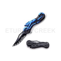 Snake Eye Tactical Dragon Motor Cycle Design Spring Assist Knife