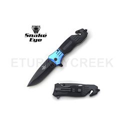 Snake Eye Tactical Rescue Spring Assist Knife 4.5" Closed W/Clip