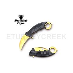 Snake Eye Tactical Karambit Spring Assist Knife 5" Closed