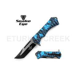 Snake Eye Tactical Spring Assist Knife 5" Closed 2 tone Blade