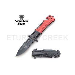 Snake Eye Tactical Spring Assist Rescue Knife 4.5" Closed