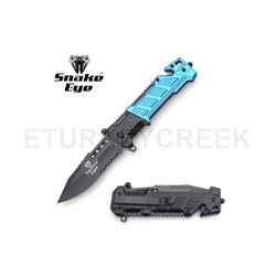 Snake Eye Tactical Spring Assist Rescue Knife 4.5" Closed