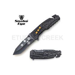 Snake Eye Tactical Spring Assist Rescue Knife 4.5" Closed