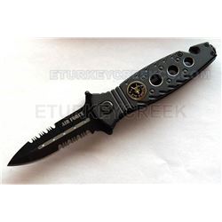 " Air Force " Rescue Style Action Assist Knife 4.5" Closed.