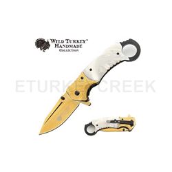 Wild Turkey Handmade Karambit Spring Assist Knife 5" Closed