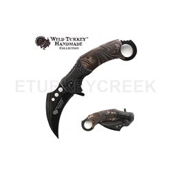Wild Turkey Handmade Karambit Spring Assist Knife 4.5" Closed