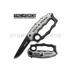 Flip out Knuckle Style Action Assist Knife 4.75" Closed Grey
