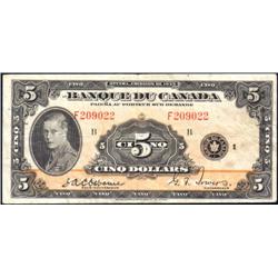 Canada Five Dollars French, BC-6, VF