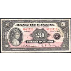 Twenty Dollars, Large Seal, BC-9a, F