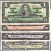Image 1 : Four 1937 Canada notes, F to VF+