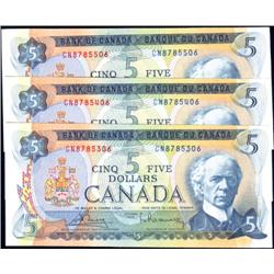 $5 1972 BC-48a Three notes AU and bette