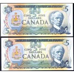 $5 1979, BC-53b. Two notes, both Unc