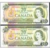 Image 1 : $20 1969, BC-50b Two notes both AU-Unc