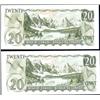 Image 2 : $20 1969, BC-50b Two notes both AU-Unc