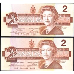 $2 1986, BC-55a  BC-55b, both AU-Unc
