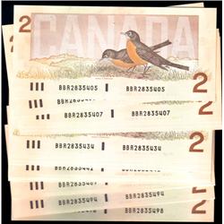 $2 1986, BC-55b. Thirty notes, all Unc