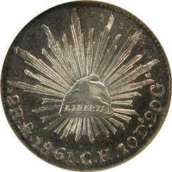 Mexico 2 Reales 1861 MO CH NGC MS-66