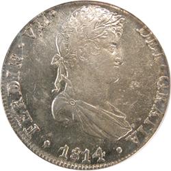 Peru 8 Reales 1814 JP, ICG AU-58