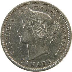 Canada 10 Cents 1874H, 45o die rotation