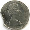 Canada 25 Cents 1974 10% curved clip