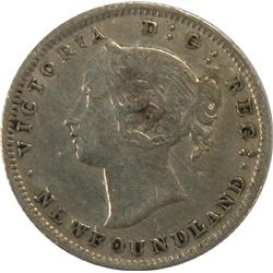 Newfoundland 5 Cents 1865 ICCS VF-30