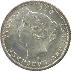 Newfoundland 5 Cents 1872H ICCS MS-66