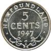 Image 2 : Newfoundland 5 Cents 1947C ICCS MS-67