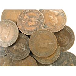Canada Large Cent 1902-09, 18 pieces VF