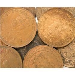 Canada Large Cent 1903-16 10 pcs VF+ EF