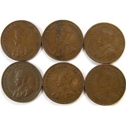 Canada Cent 1921 22 23 24 25 26 VF & up