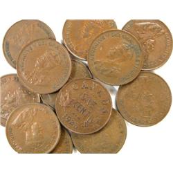 Canada Cent 1922-1931 12 pcs VF+ or up