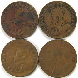 Canada Cent 1923 Four pieces F or bette