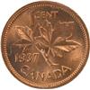 Image 2 : Canada Cent 1937 ICCS MS-65 Red
