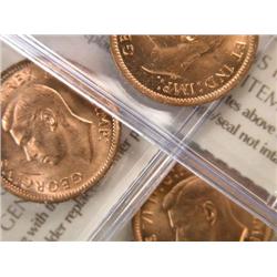 Canada Cent 1937 38 39, ICCS MS-64 Red