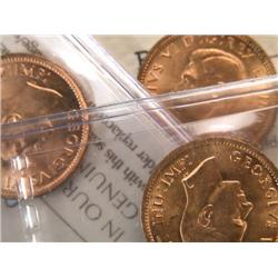 Canada Cent 1937 38 39, ICCS MS-64 Red