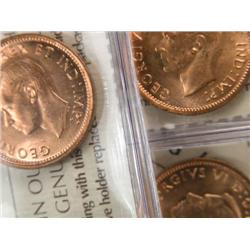 Canada Cent 1940 5 pcs ICCS MS-65 Red