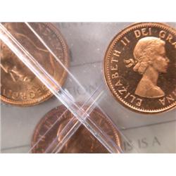 Canada Cent 1940 50 57 64PL, ICCS MS-64