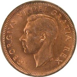 Canada Cent 1949 A off, ICCS MS-65 Red
