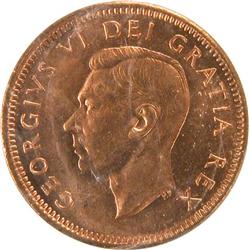 Canada Cent 1949 A off, ICCS MS-65 Red