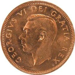 Canada Cent 1949 A off, ICCS MS-64 Red