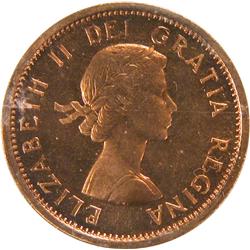Canada Cent 1955 SF ICCS PL-65 Red Came