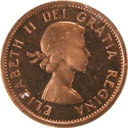 Canada Cent 1957 ICCS PL-65 Red Hvy Cam