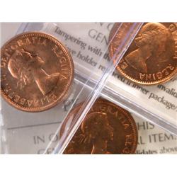 Canada Cent 1957 1958 1959 ICCS MS-65 R