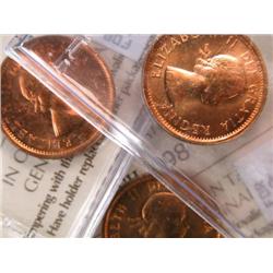 Canada Cent 1957 59 61 63 ICCS MS-65 Re